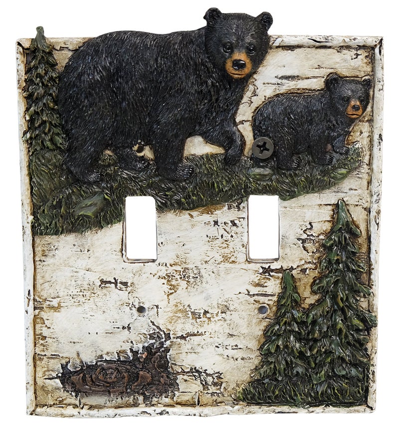 Ll Home 15069 Bear On Birch Double Switch Cover